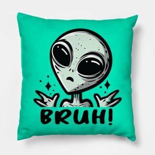 Bruh Alien Pillow