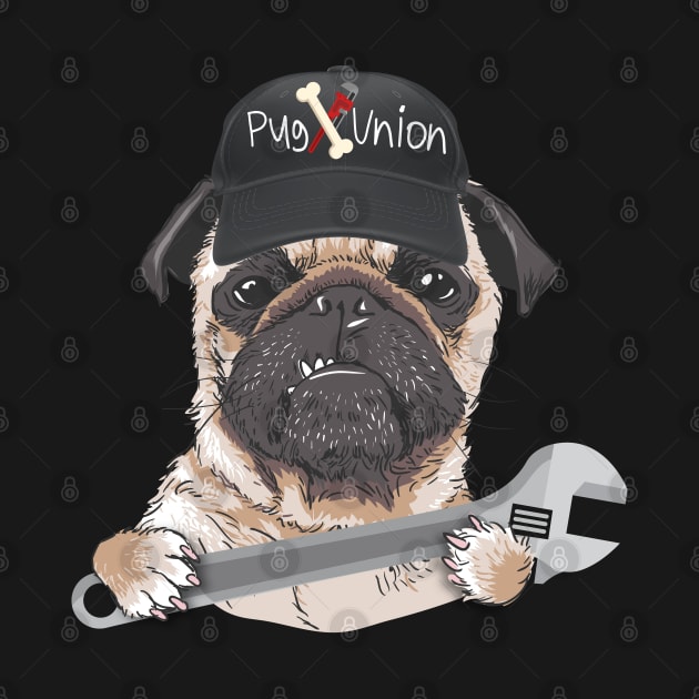 Pug Union T Shirt Labor Day by MaryMas