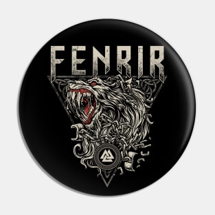 Norse Fenrir Wolf Ragnarok Viking Mythology Valknut Pin