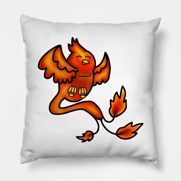 Chibi Phoenix 2 Pillow by Aeriskate