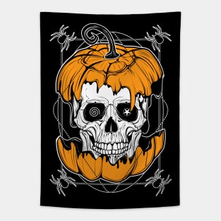 Skull-Pumpkin-Halloween Tapestry