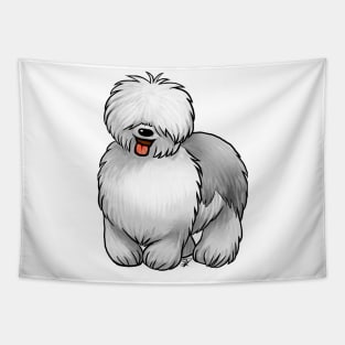 Dog - Old English Sheepdog - Gray and White Tapestry