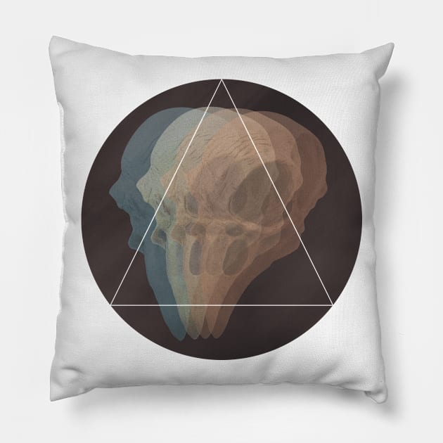 Avian Skull Glitch - Pop Art Pillow by StudioGrafiikka