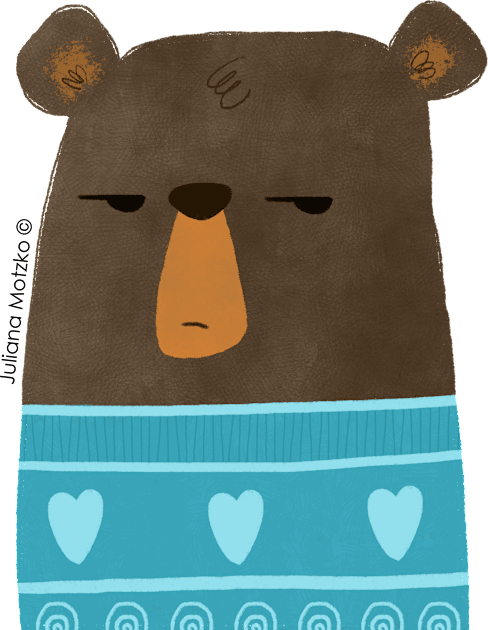 Skeptical bear Kids T-Shirt by julianamotzko