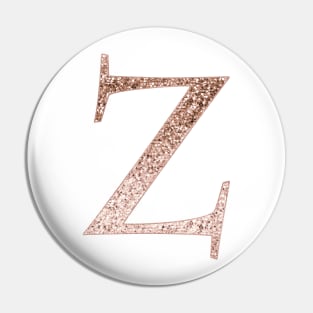 Z rose gold glitter monogram letter Pin