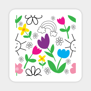 Flowers by Children Magnet