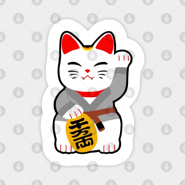 Jiu jitsu maneki neko bjj brown belt Magnet by sivelobanova