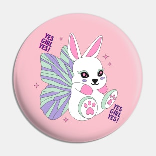 Yes Girl Yes Bunny Fairy Sparkle Pin