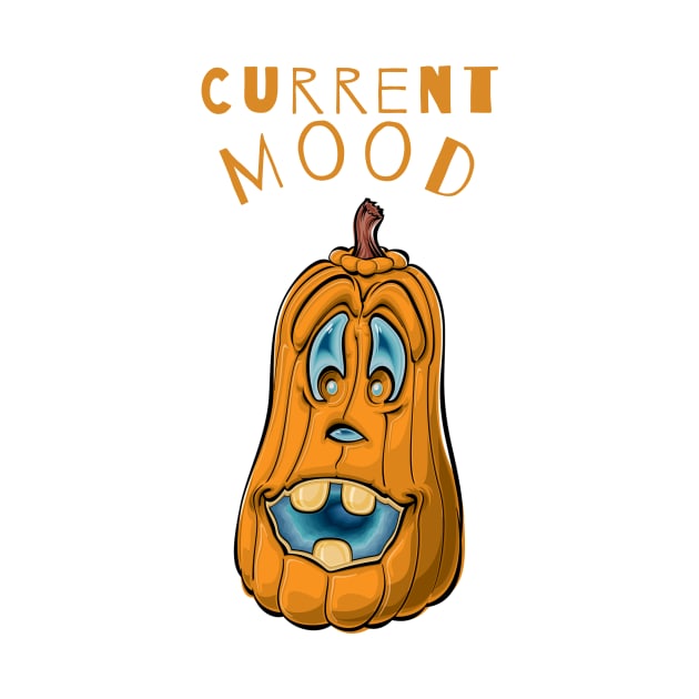 Funny Halloween Pumpkin Face Current Mood by gillys