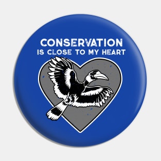 Great Hornbill Conservation Heart Pin