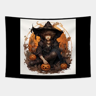 Halloween witch boy Tapestry