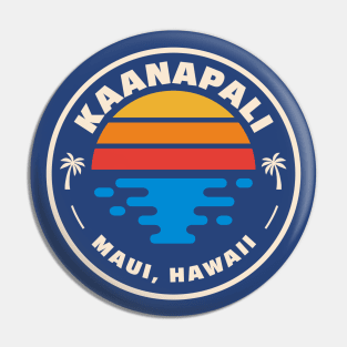 Retro Kaanapali Beach Maui Hawaii Vintage Beach Surf Emblem Pin