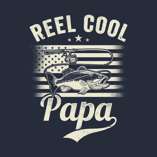 Reel Cool Papa Vintage USA Flag by CreativeSalek