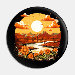 Native American Style Sunrise Vista Pin