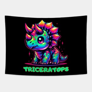 Triceratops Baby Dino Kawaii Cute Chibi Tapestry