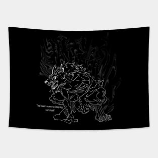 Wolf Beast True Self Quote Tapestry