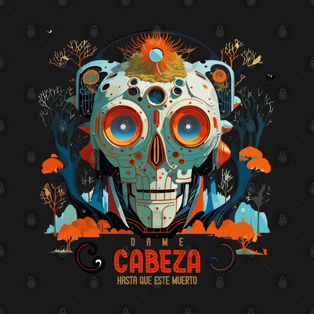 Halloween Day of the Dead Cabeza Sugar Skull by DanielLiamGill