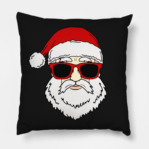 Cool Christmas White Beard Santa Claus Pillow by charlescheshire