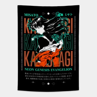 Misato Katsuragi Dynamic Action Poster - Neon Genesis Evangelion Tapestry