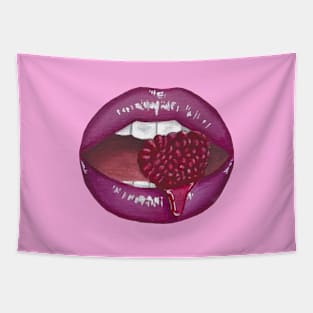 raspberry lips Tapestry