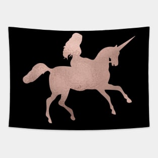 Rose gold unicorn Tapestry