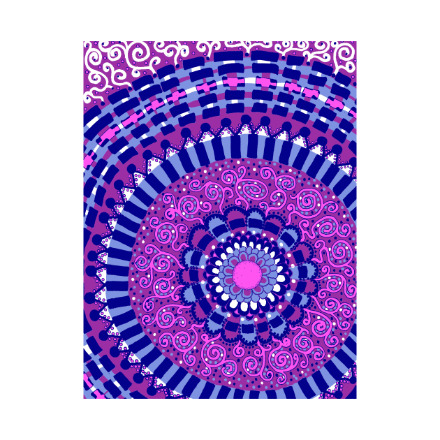 Pink, Mauve, and Blue Mandala by CTWuellner