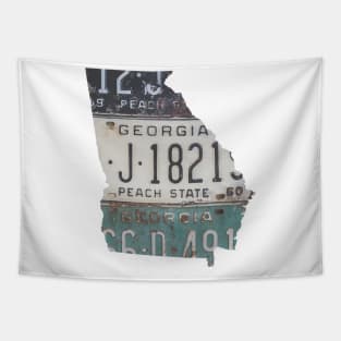 Vintage Georgia License Plates Tapestry