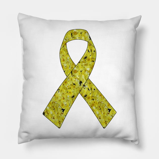 Yellow Flowers Ribbon Pillow by DiegoCarvalho