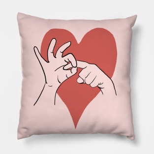 Love gesture - naughty valentines gift rude - light colour Pillow