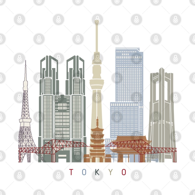 Tokyo V3 skyline poster by PaulrommerArt