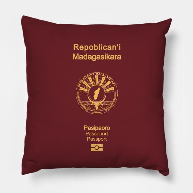 Madagascar passport Pillow by Travellers