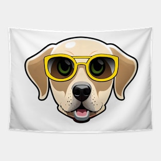 Golden Retriever Wearing Yellow Sunglasses Labrador Puppy Tapestry