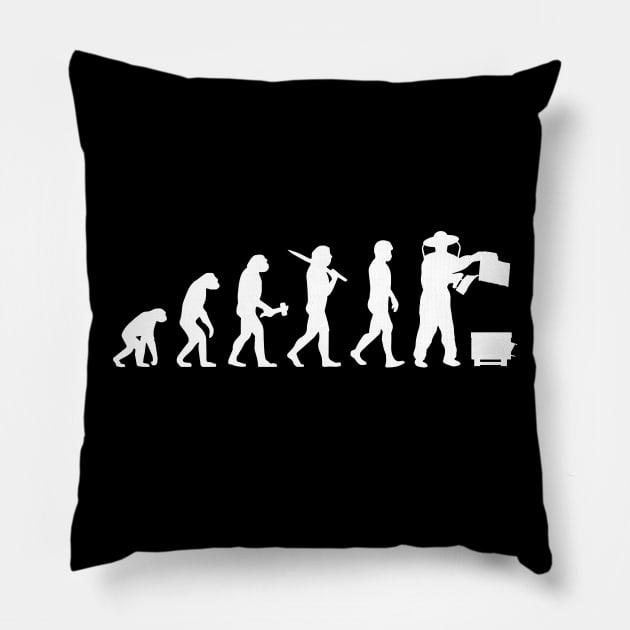 Beekeeper Beekeeping Apiarist Honey Bee Evolution Pillow by Krautshirts