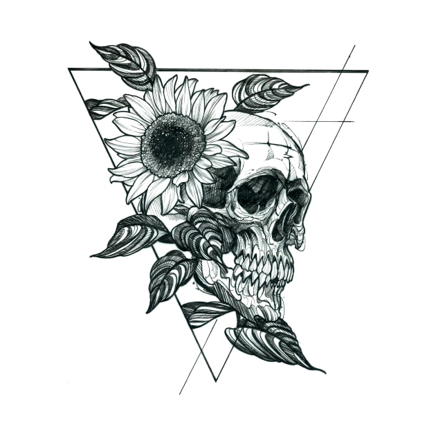Sunflower Skull by LecoLA