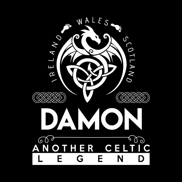 Damon Name T Shirt - Another Celtic Legend Damon Dragon Gift Item by harpermargy8920