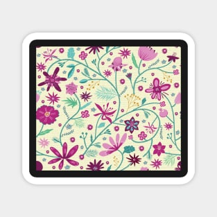 chintz pink and green Magnet