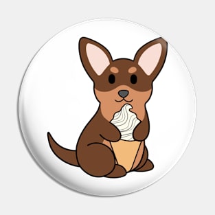 Brown and Tan Chihuahua Ice Cream Pin