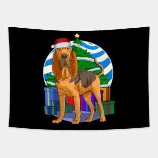 Bloodhound Dog Cute Santa Christmas Gift Tapestry