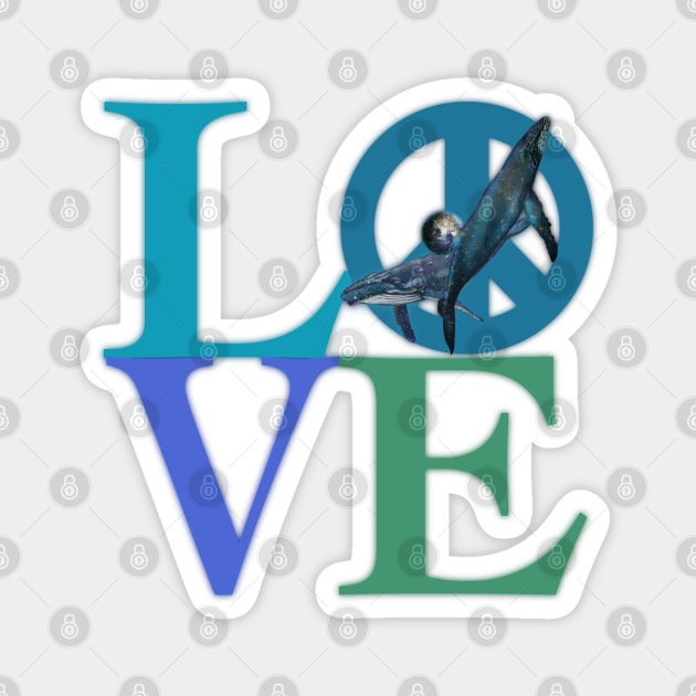 Love & Peace Symbol, Save the Whale Magnet by Dream and Design