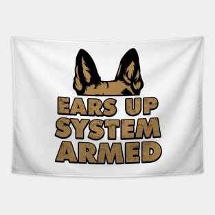 Ears Up System Armed German Shepherd Gift Tapestry