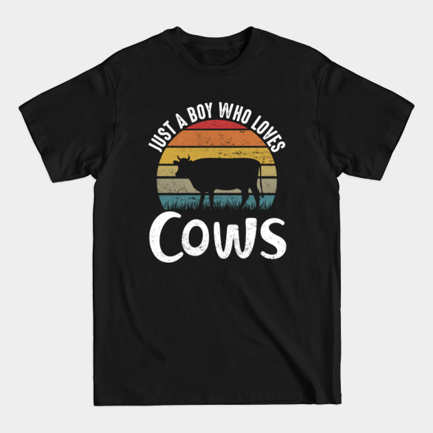 Discover Retro Just A Boy Who Loves Cows Funny Farmer Farming - Cow Lover - T-Shirt