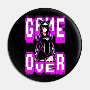 Game Over Gamer Girl Pin