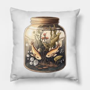 Two Koi Fish in a Terrarium Pillow