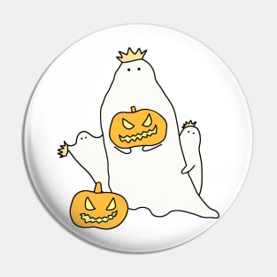 Royal ghost family with pumpkin lanterns Pin