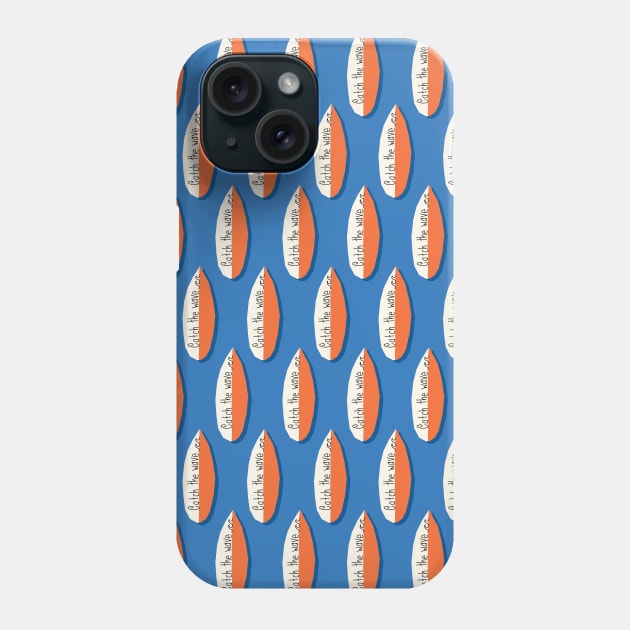 Catch The Wave Surfboards Blue Phone Case by Sandra Hutter Designs