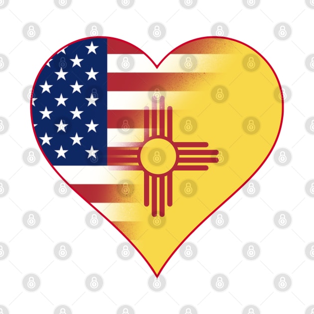 New Mexico and American Flag Fusion Design by Gsallicat