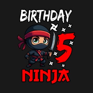 Birthday Ninja 5, Kids 5th Birthday T-Shirt