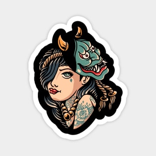 oni girl tattoo Magnet