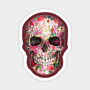 skull with flowers Magnet