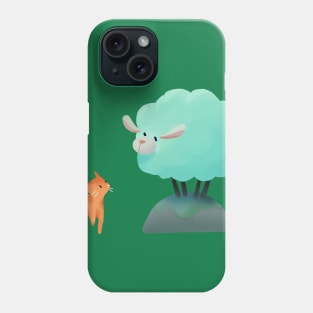 Lamb Sheep meets Kitty Cat: An Unexpected Friendship Phone Case